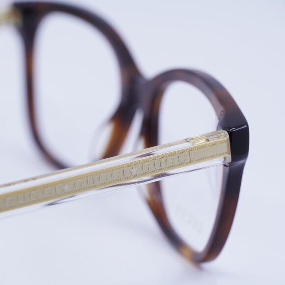 Gucci GG0566ON 002 Eyeglasses Havana/Crystal 54mm Square Frame - Picture 8 of 11